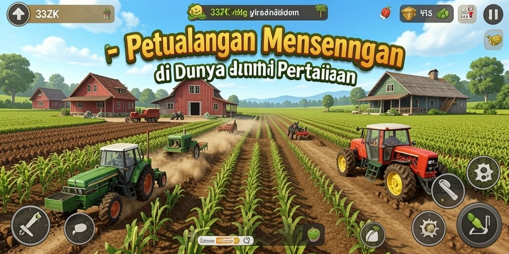 Tampilan gameplay <strong>33ZK</strong> yang menakjubkan dalam berkebun dan bertani.