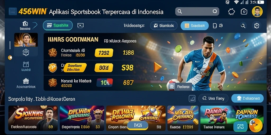 Screenshot utama 456WIN menampilkan antarmuka taruhan olahraga yang menarik.