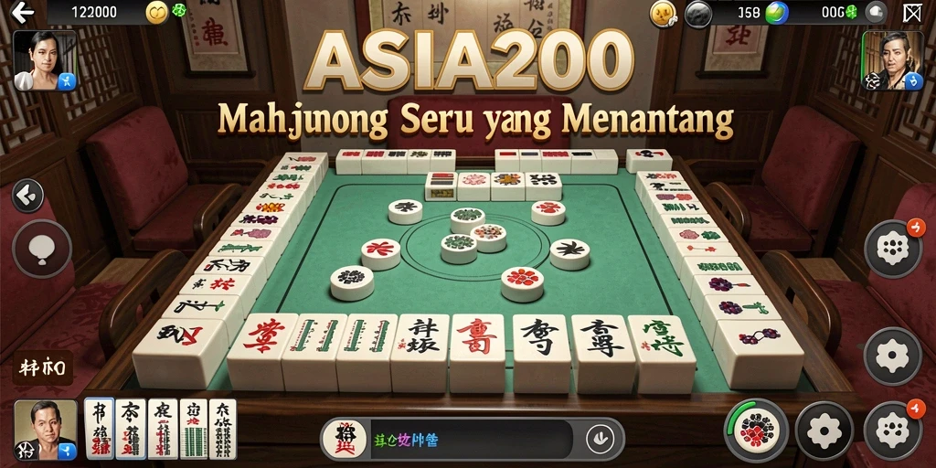 Tampilan gameplay ASIA200 yang menegangkan saat mencocokkan ubin Mahjong.