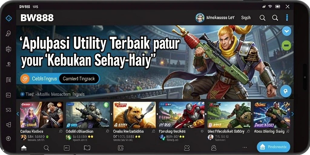 Tampilan aplikasi BW888 yang bersih dan fungsional.