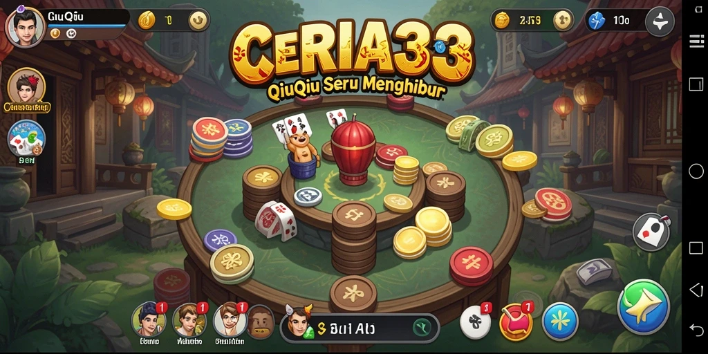 Tampilan gameplay menarik di CERIA33 yang penuh strategi QiuQiu.