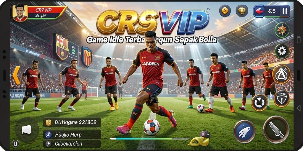 Tangkapan layar gameplay CR7VIP menampilkan keseruan manajerial dalam dunia sepak bola.