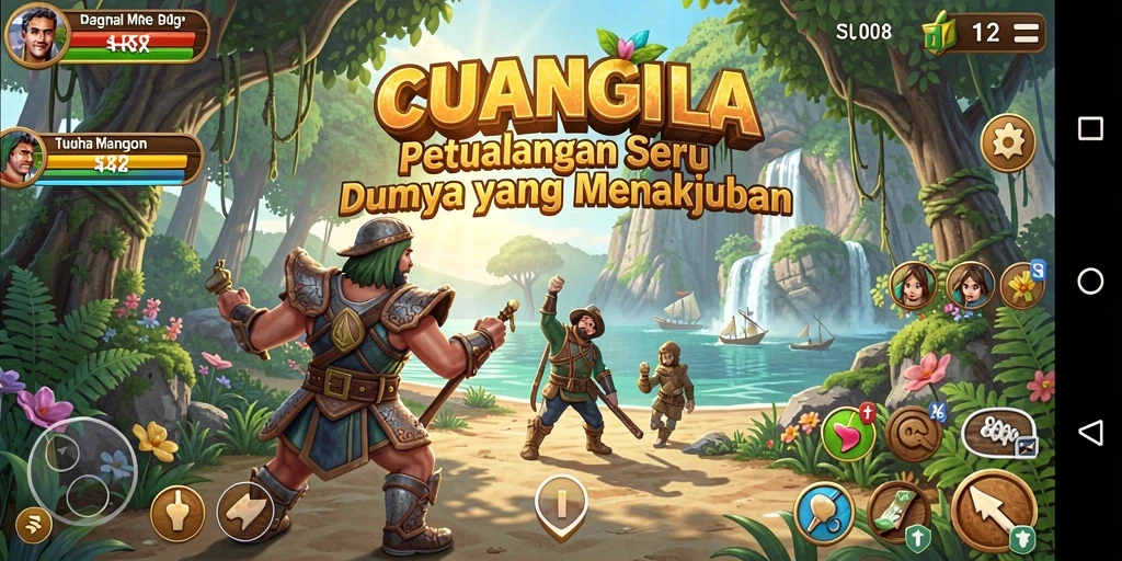 Screenshot utama CUANGILA menampilkan momen epik petualangan yang mendebarkan.