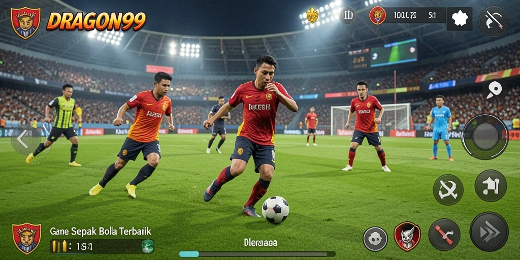 Tampilan gameplay mendebarkan dari DRAGON99 saat bertanding di lapangan.