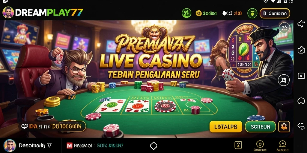 Tampilan menarik gameplay Live Casino di DREAMPLAY77.