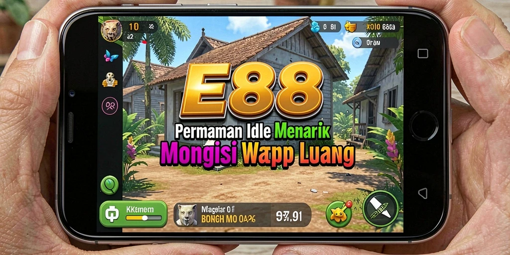 Tangkapan layar gameplay E88 menampilkan karakter yang aktif dalam pengumpulan sumber daya.