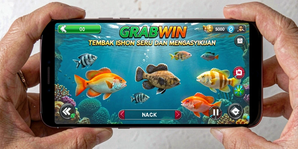 Tampilan gameplay Tembak Ikan di GRABWIN yang seru.