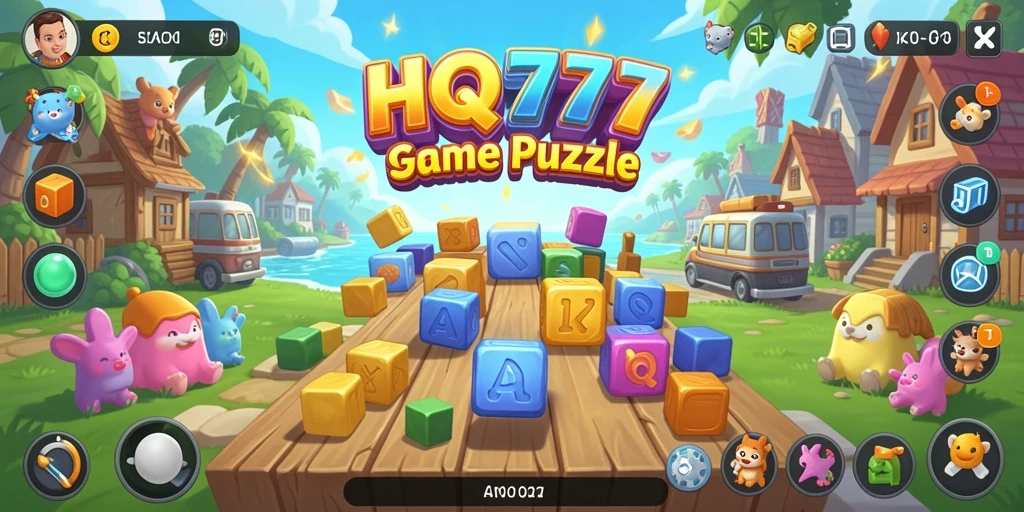 Tampilan gameplay HQ777 yang penuh warna dan menantang.