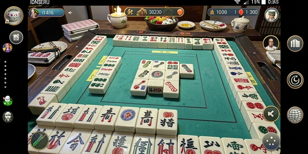 Tampilan gameplay menampilkan keseruan permainan Mahjong di IDNSERU.