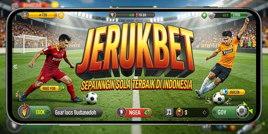 Tampilan screenshot game JERUKBET yang menunjukkan aksi nyata dalam pertandingan sepak bola.