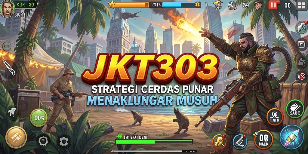 Tampilan gameplay yang mendebarkan dari JKT303 dengan strategi yang kompleks.