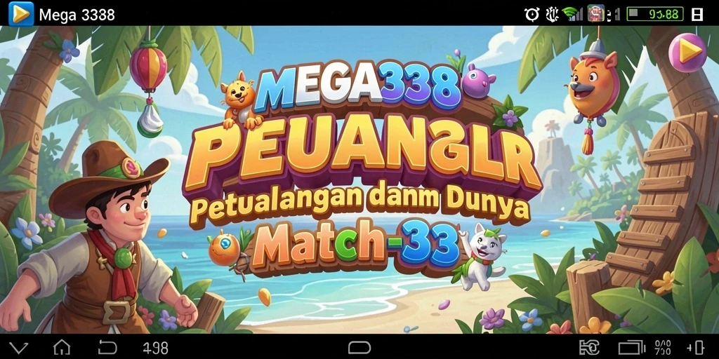 Tampilan gameplay seru di MEGA338 dengan permata yang berwarna-warni.
