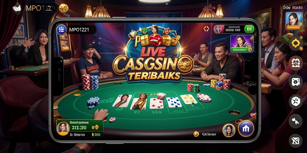 Tampilan gameplay Live Casino MPO1221 dengan dealer profesional.