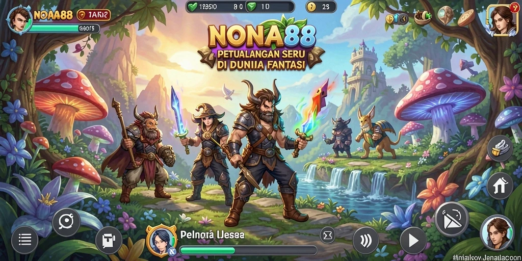 Screenshot NONA88 menampilkan aksi seru dalam misi petualangan.