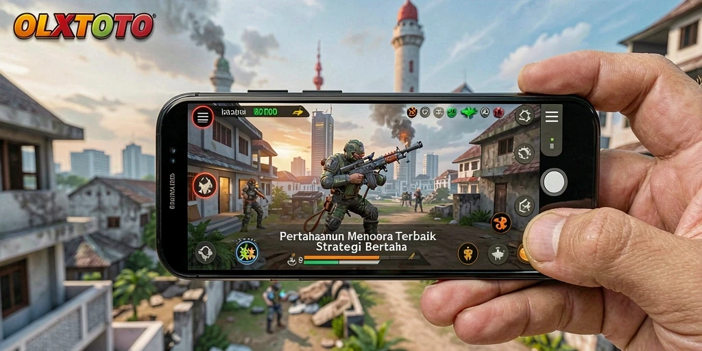 Tangkapan layar OLXTOTO dengan aksi menara pertahanan yang intens.