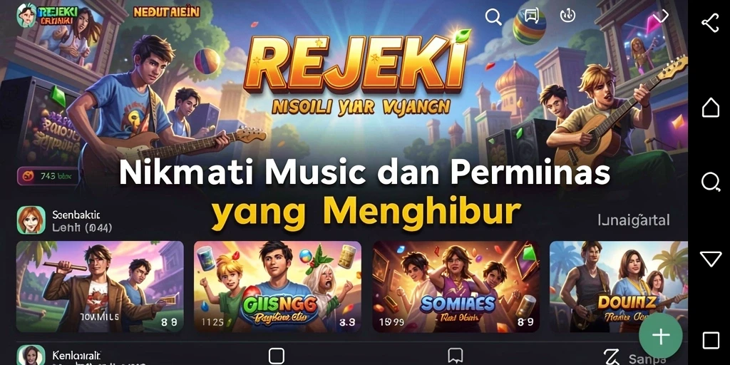 Tampilan gameplay menampilkan aksi seru dalam permainan musik.