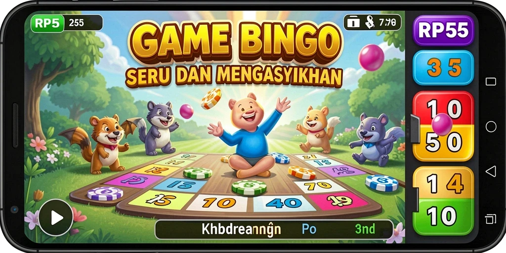 Tampilan gameplay seru dalam RP55 saat bermain Bingo.