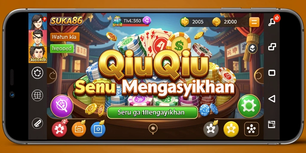 Screenshot gameplay QiuQiu yang seru dan interaktif.