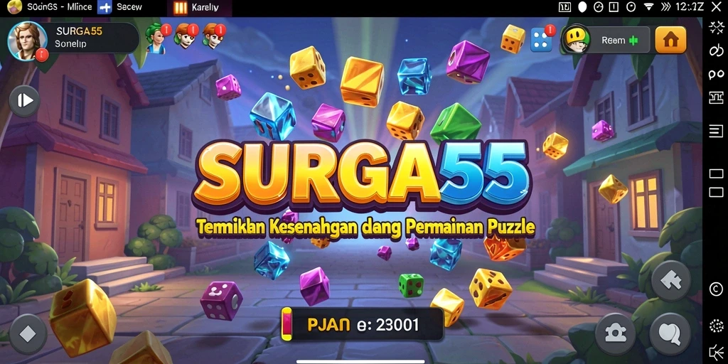 Tampilan gameplay menarik dari SURGA55 yang penuh warna dan menantang.
