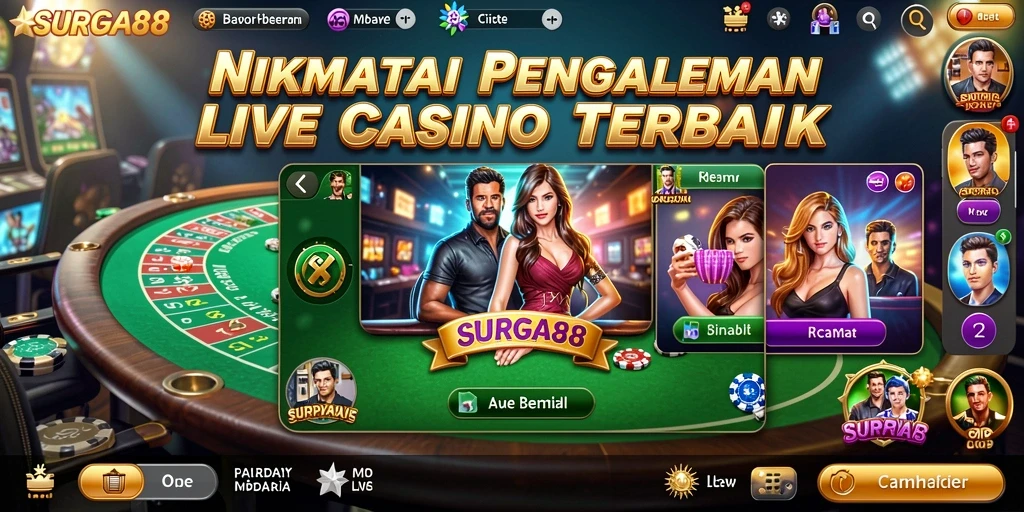 Gameplay SURGA88 yang menarik di Live Casino dengan dealer langsung.