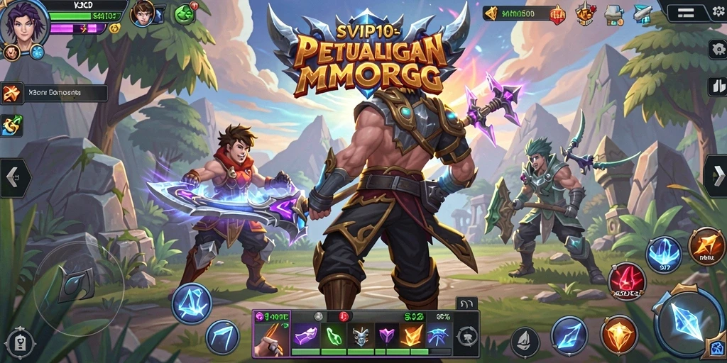 Tampilan gameplay seru SVIP10 dengan aksi pertempuran MMORPG.